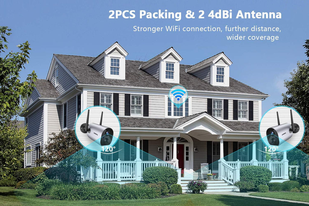 Wireless WiFi Security Camera, Rechargeable Battery Powered, 2PCS G25865