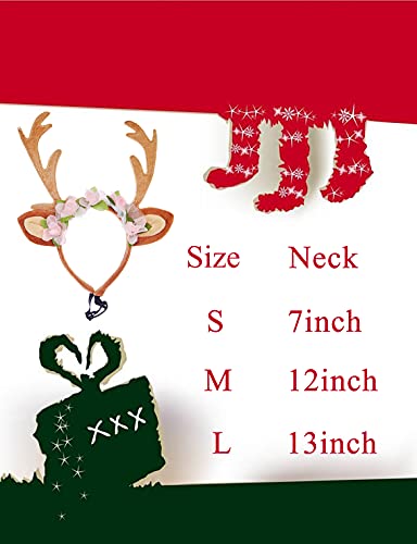 Pet Deer Costume Hat Christmas Dog Antlers Headbands Elastic Band Adjustable Reindeer Cap (Medium) X374