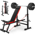 Adjustable Weight Bench Set with Barbell Rack E416316