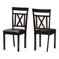 Dark Brown Faux Leather Dining Side Chair Set of 2 X6780