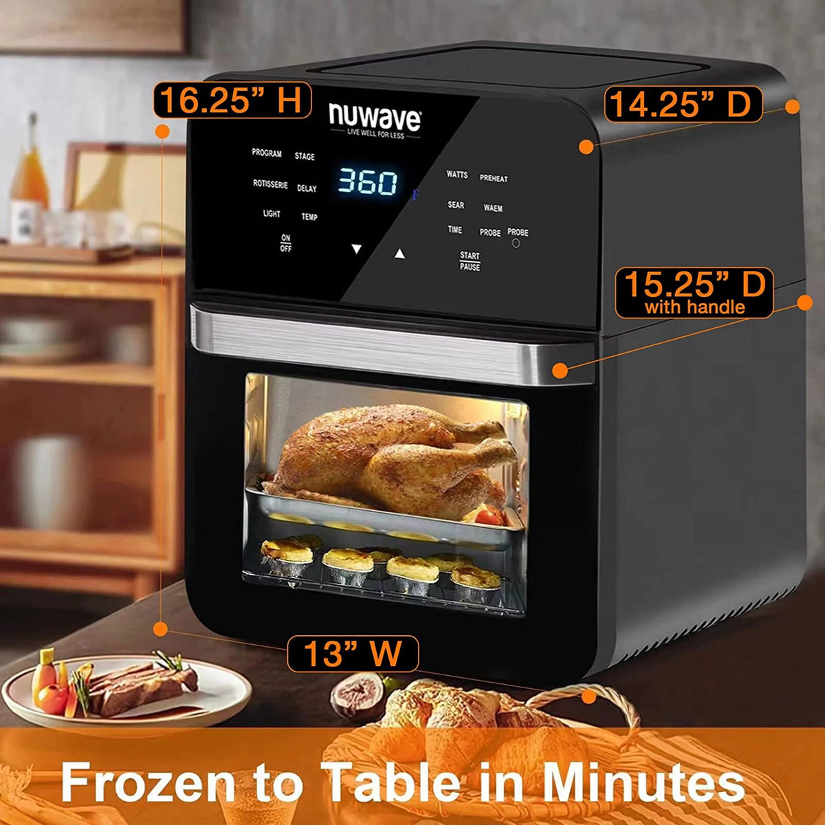 15.5-Quart 1800W Air Fryer with 100 Presets T505564