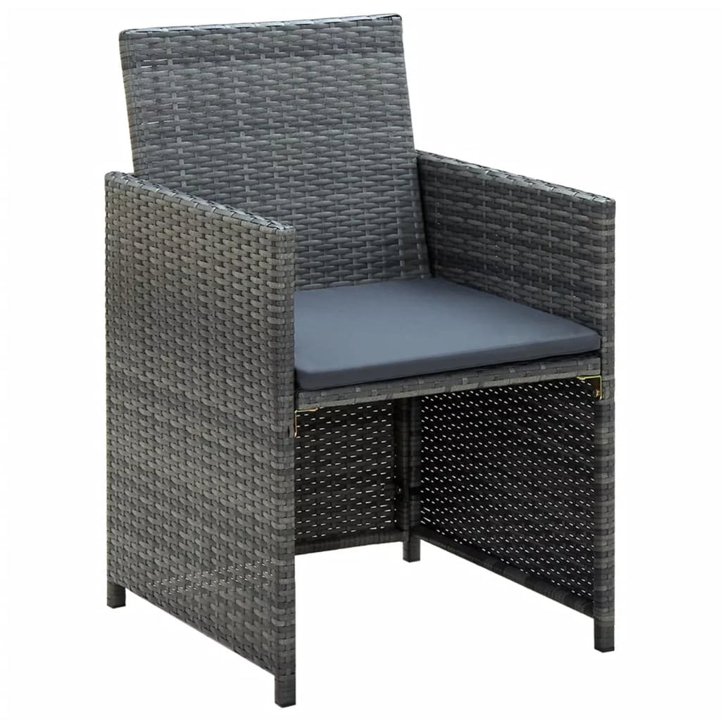 4 Piece Poly Rattan Patio Set with Cushions J54595