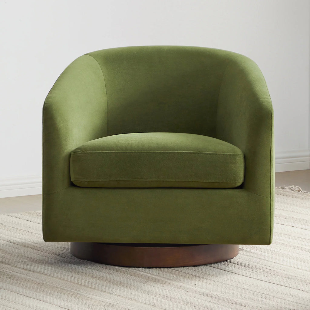 Ivory White Fabric Swivel Accent Chair K841791