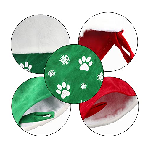 2pcs Large Christmas Stockings Dog Paw Print Snowflake Pattern D1582