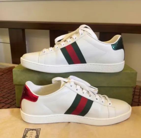 White Calfskin Leather Sneakers C599