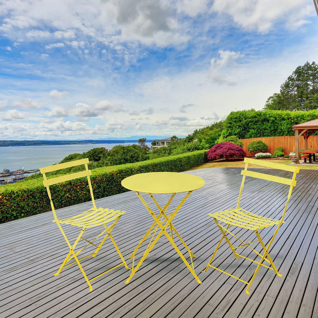 3 Piece Outdoor Furniture Set Yellow K13098