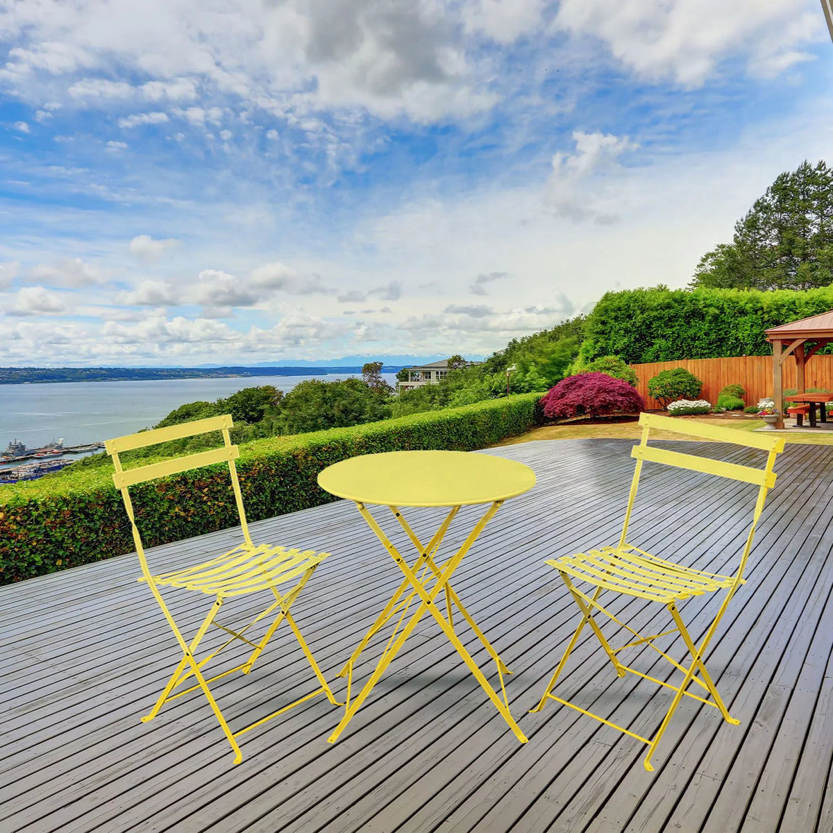 3 Piece Outdoor Furniture Set Yellow K13098