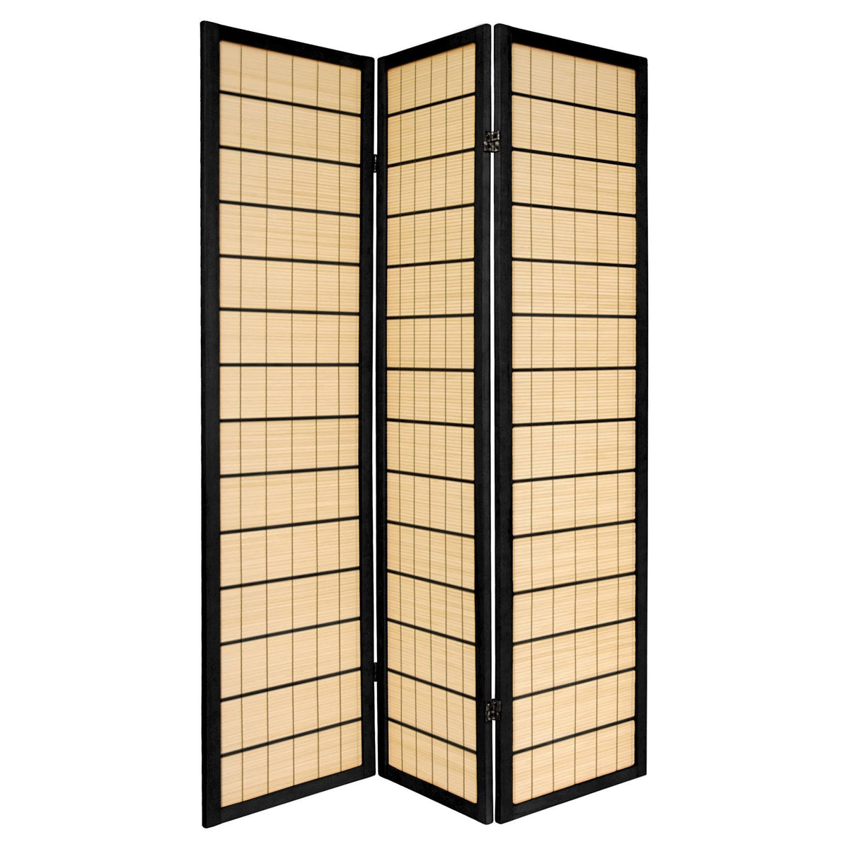 6 ft. Tall 3 Panel Black Shoji Screen W819505