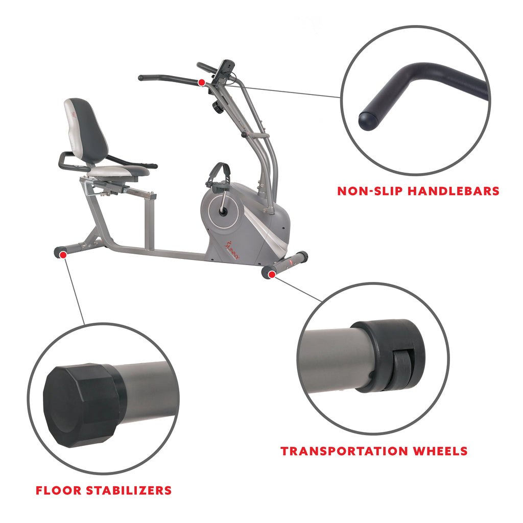 Magnetic Recumbent Bike with Pulse Sensors R9598