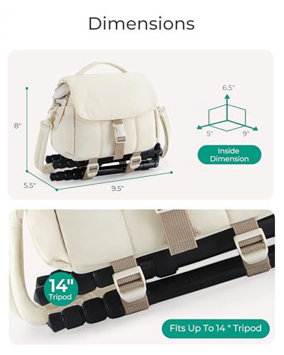 Small Camera Bag, DSLR Camera Case, Crossbody Camcorder Bags with Rain Cover C4954