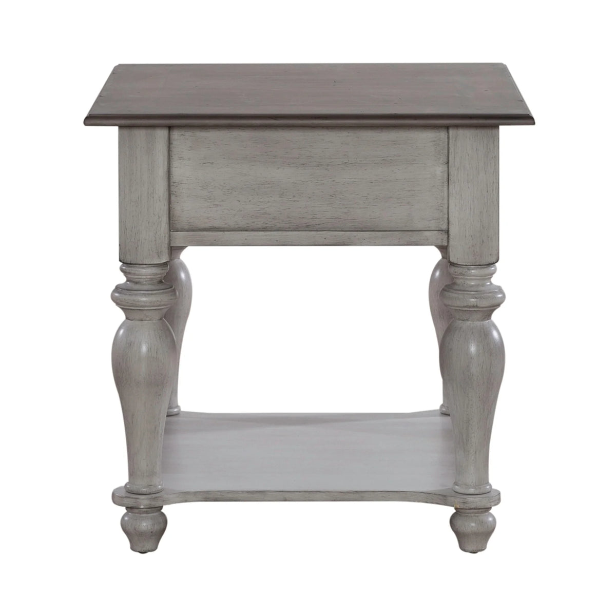 Antique White Weathered Pine Drawer End Table B262627