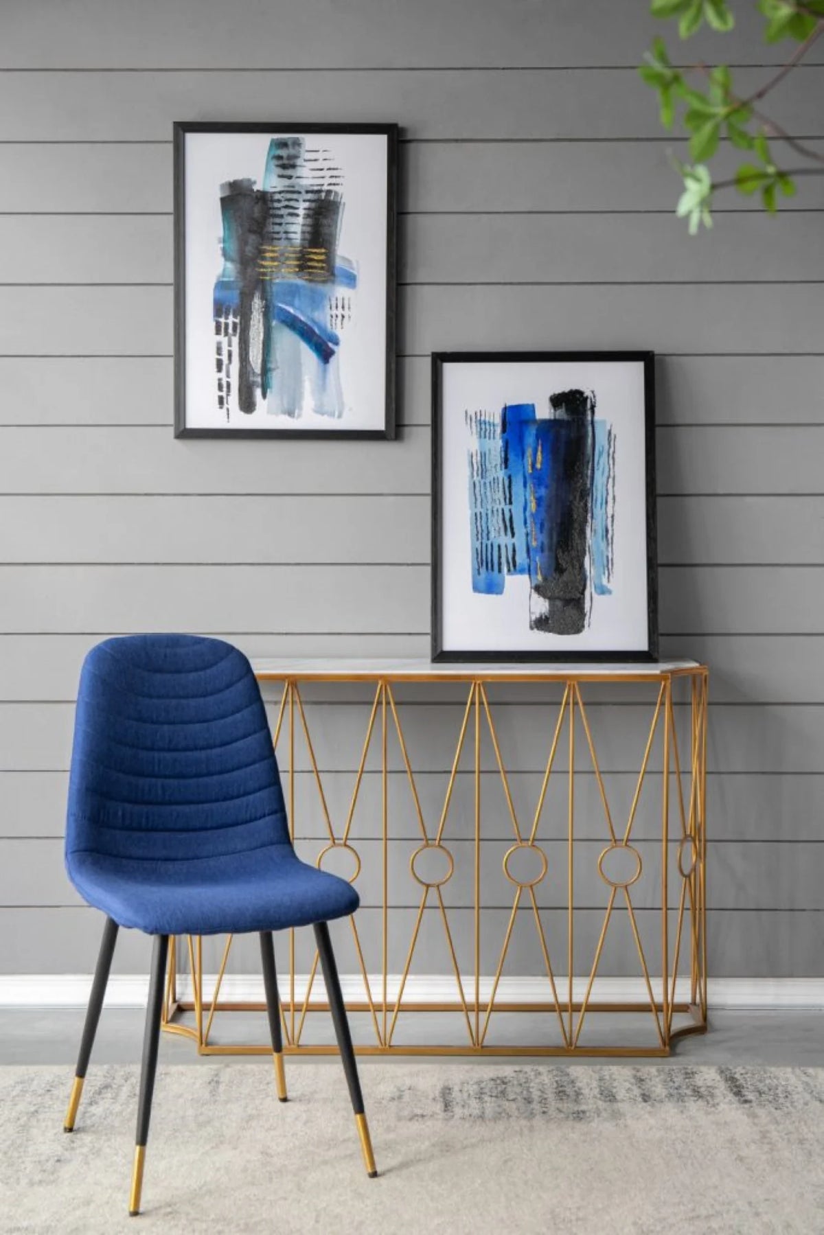 Modern Abstract Framed Wall Art 27.5" x 19.75" 2ct C852021