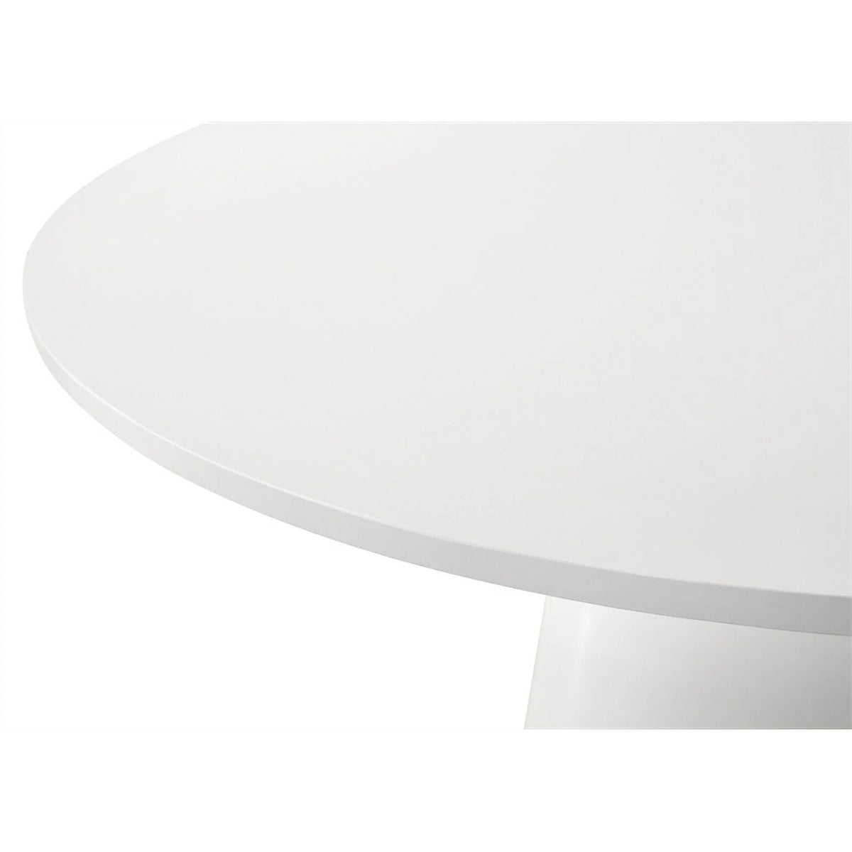 White Wood Round Dining Table with Pedestal Base F979