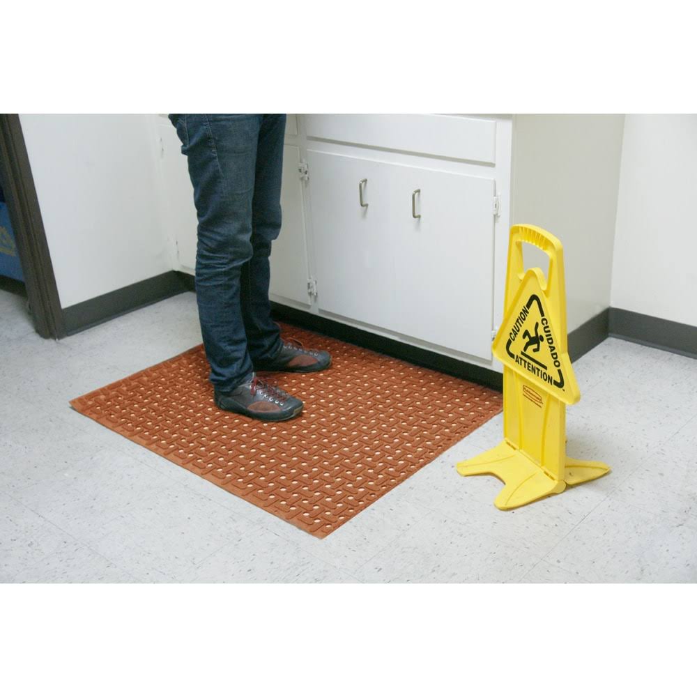 Red 34 in. x 10 ft. Nitrile Non-Slip Rubber Mat D5977