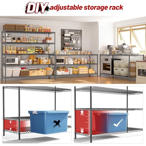 55.5" W 5 Tier Metal Shelving Unit R75606