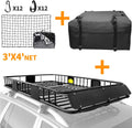 Roof Rack Basket Rooftop Cargo Carrier with Cargo Net and Bag D683
