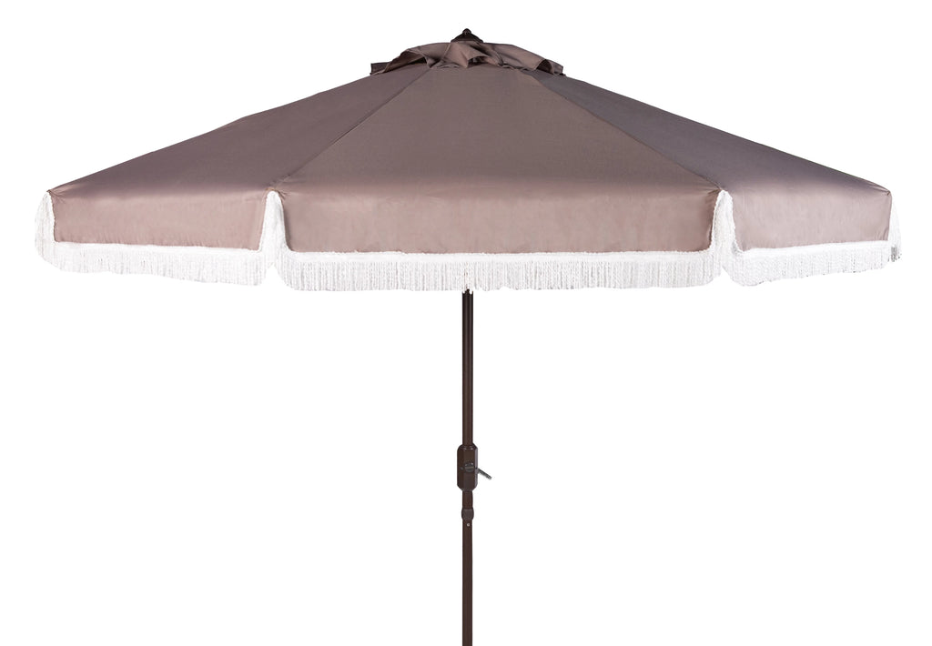 9' Grey White Patio Umbrella R17951