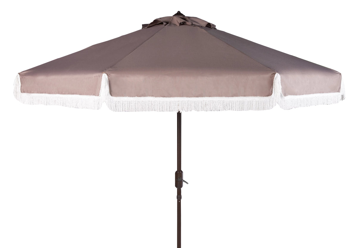 9' Grey White Patio Umbrella R17951