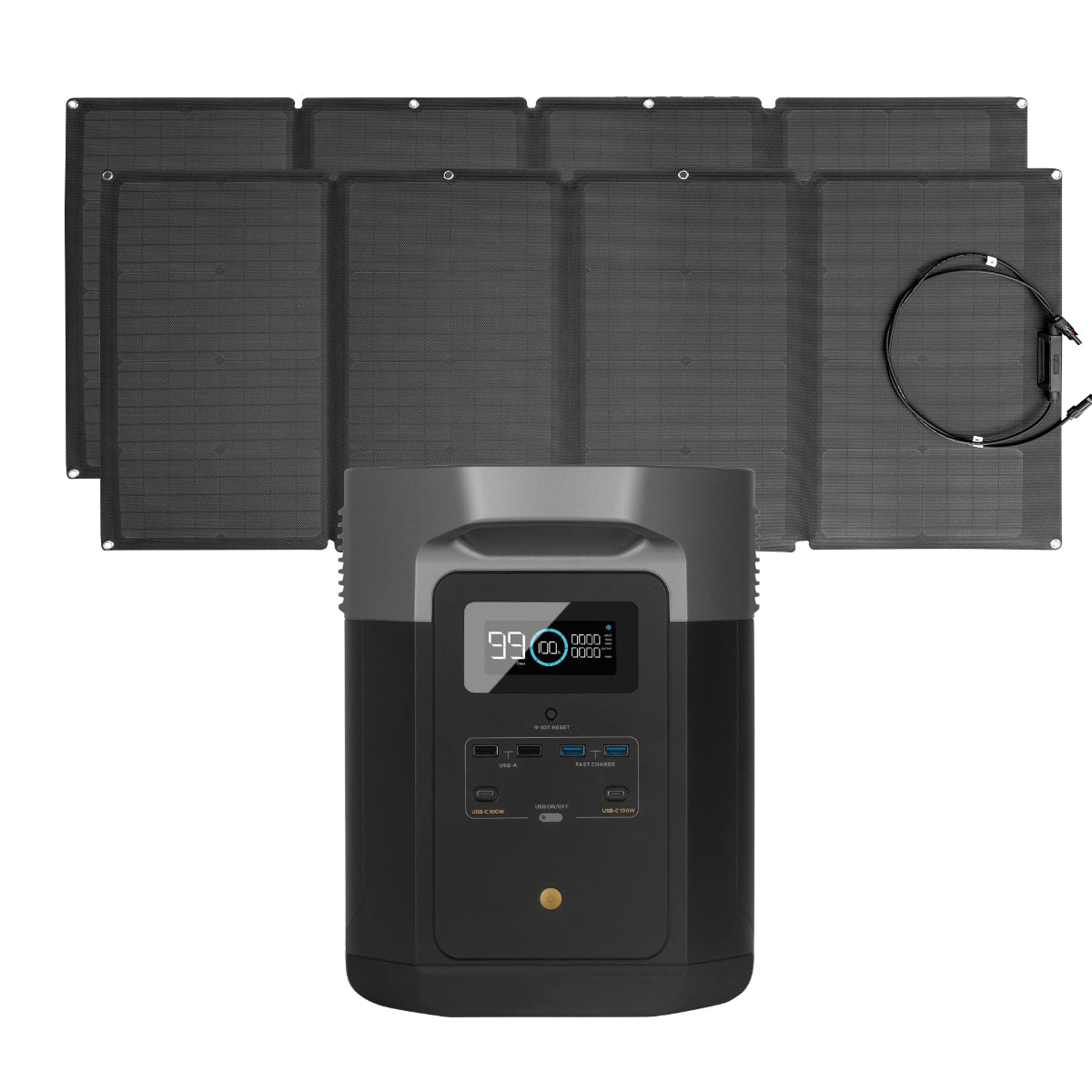 Portable Power Station and 2 x Portable Solar Panel J62487