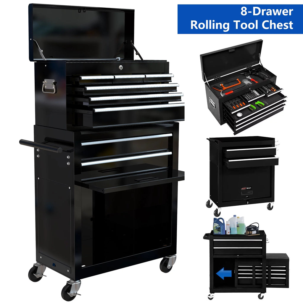 Blue 8 Drawer Rolling Tool Box Y3361