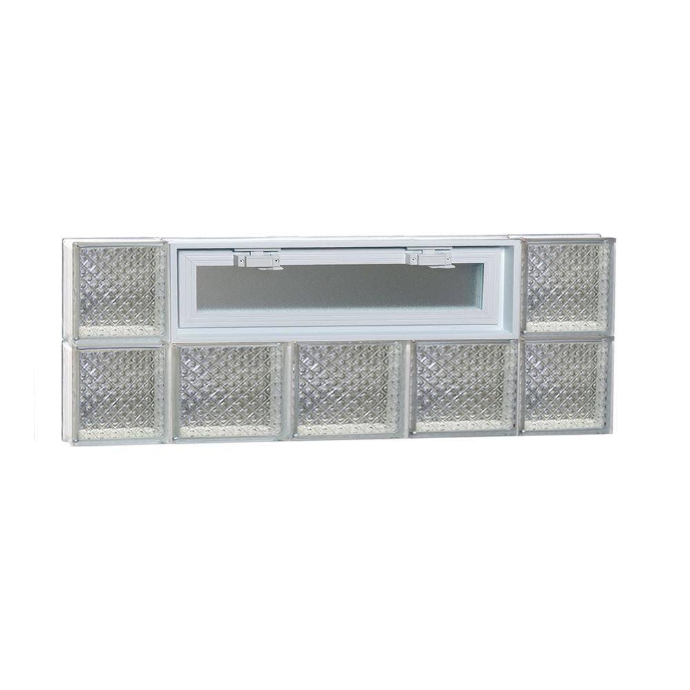 Vented Diamond Pattern Glass Block Window A7375
