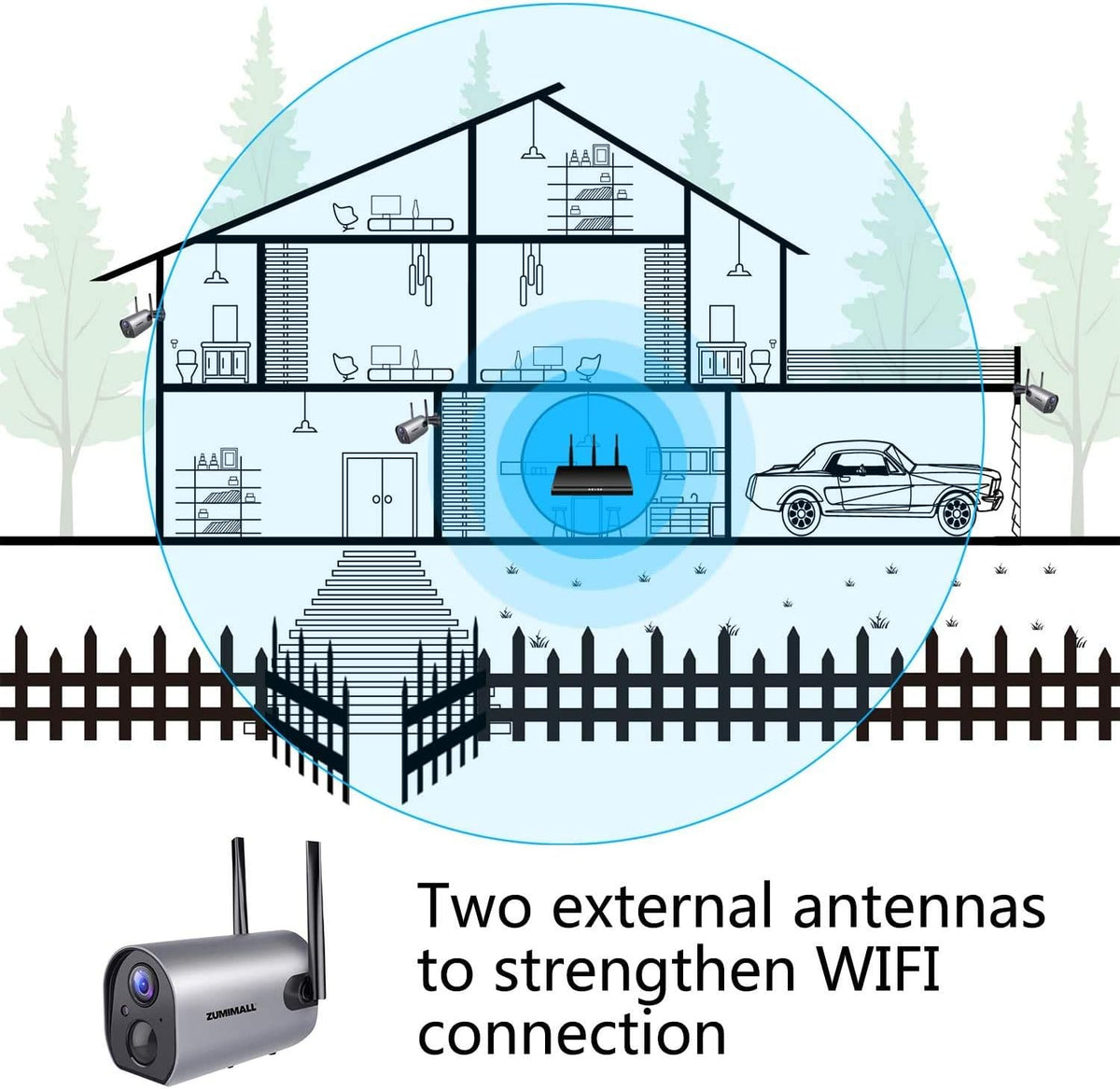 Wireless WiFi Security Camera, Rechargeable Battery Powered, 2PCS G25865