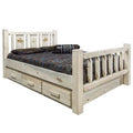 Natural Pine Wood Twin Storage Bed I249
