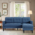 Blue L-Shaped Convertible Sectional Sofa T953