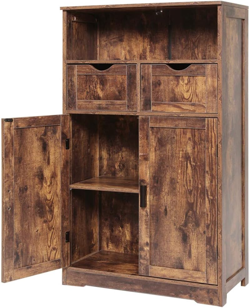 White Bathroom Floor Cabinet with 2 Drawers G41982