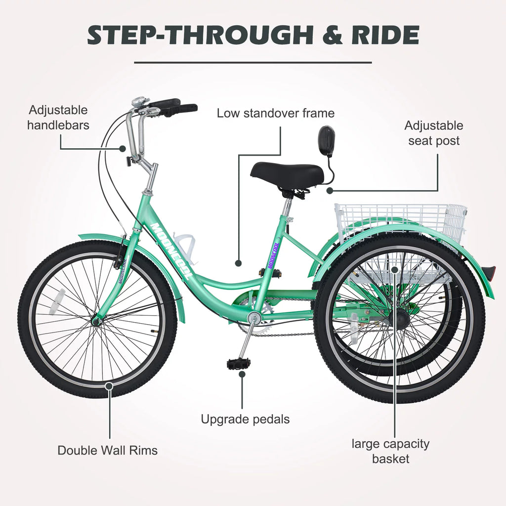 24 Single Speed Tricycle with Basket W712524