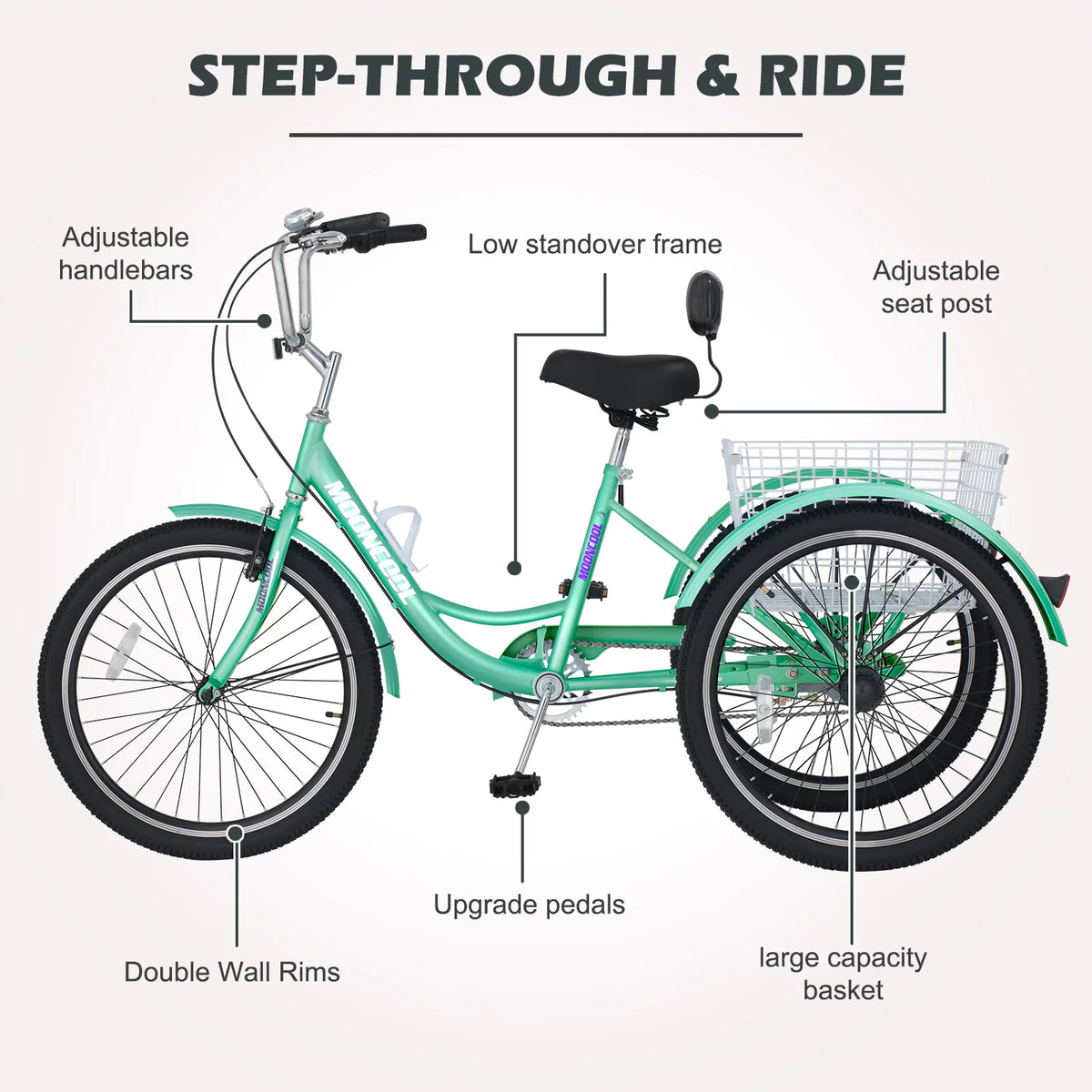24 Single Speed Tricycle with Basket W712524