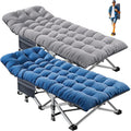 2 Pack Folding Camping Cot with Mattress and Carry Bag T643