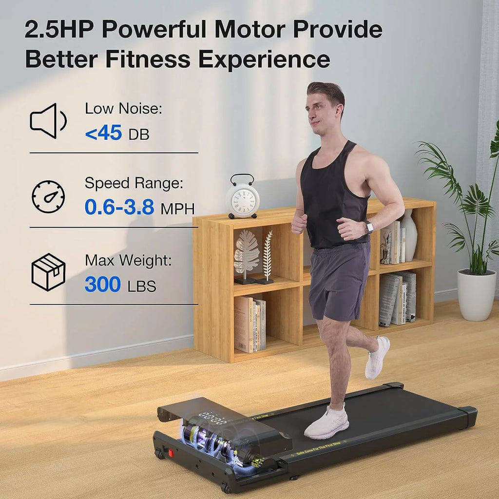0.6-3.8 MPH 2 in 1 Walking Treadmill White O3889