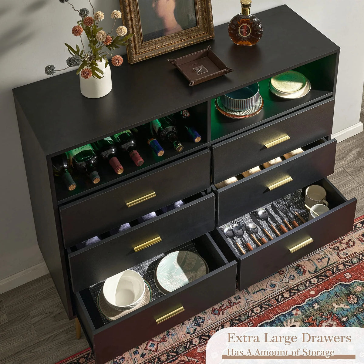 White 6 Drawer Wood Dresser S3673