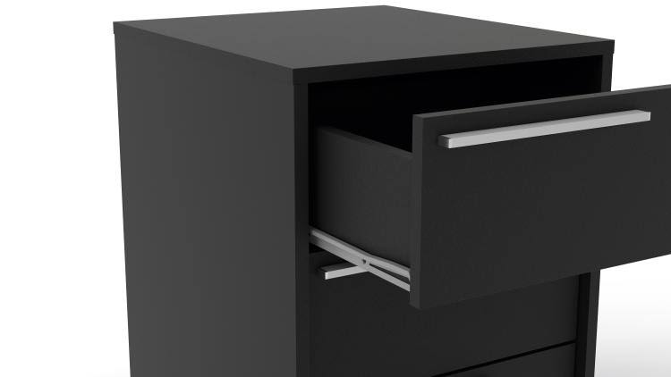 Black 3 Drawer File Cabinet S9419
