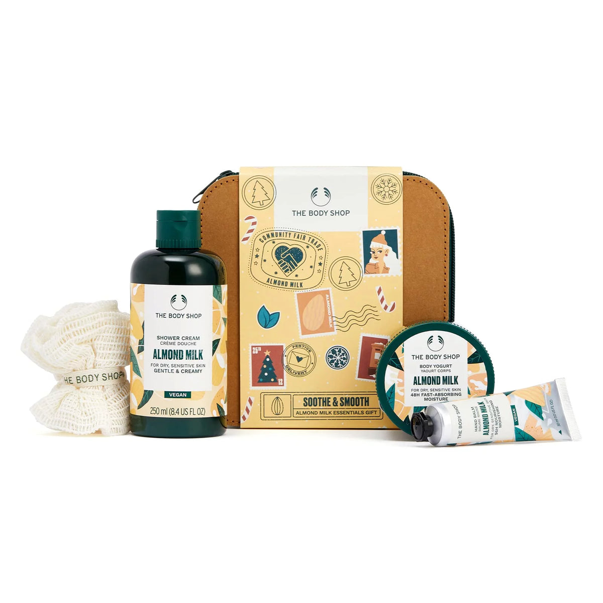 Almond Milk Hydrating Moisturizing Vegan Skincare Gift Set 4 Items K23735