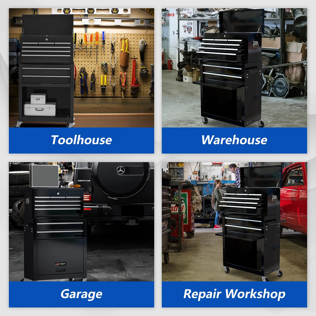 Blue 8 Drawer Rolling Tool Box Y3361