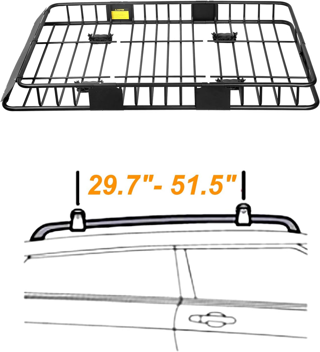 Roof Rack Basket Rooftop Cargo Carrier with Cargo Net and Bag D683