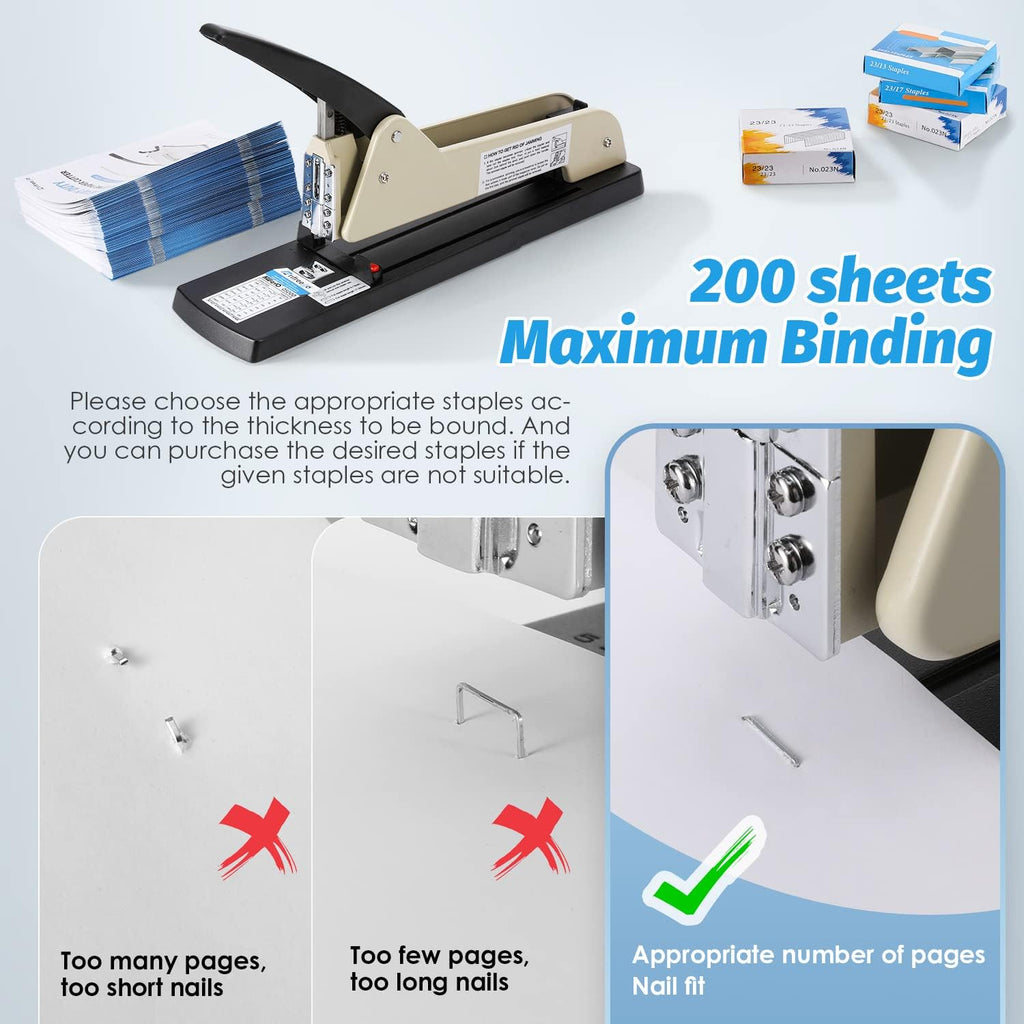Heavy Duty Long Reach Stapler with 200 Sheets Capacity Q9259