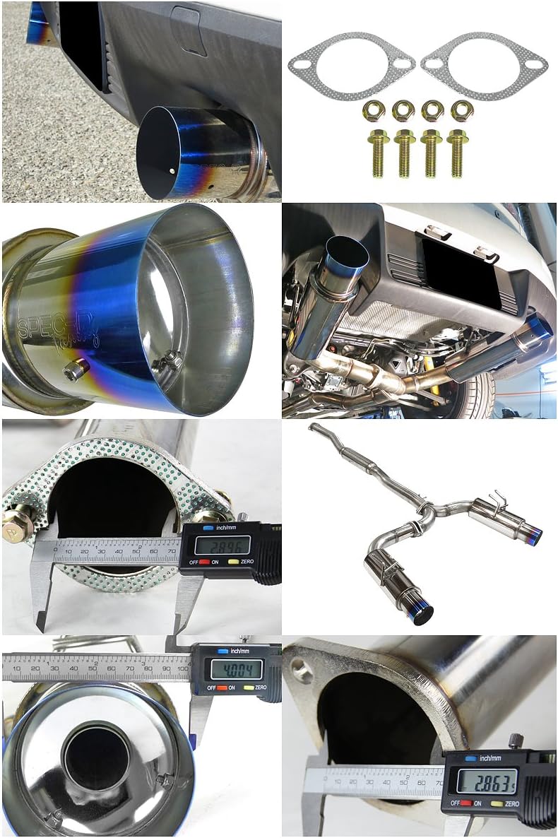 Dual Catback Exhaust System Titanium Tip K239