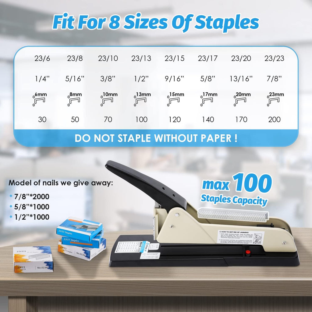 Heavy Duty Long Reach Stapler with 200 Sheets Capacity Q9259