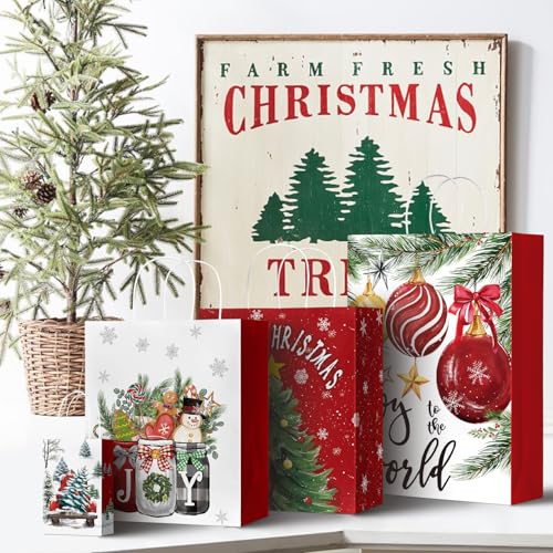 24 Christmas Gift Paper Bags with Handles D35707
