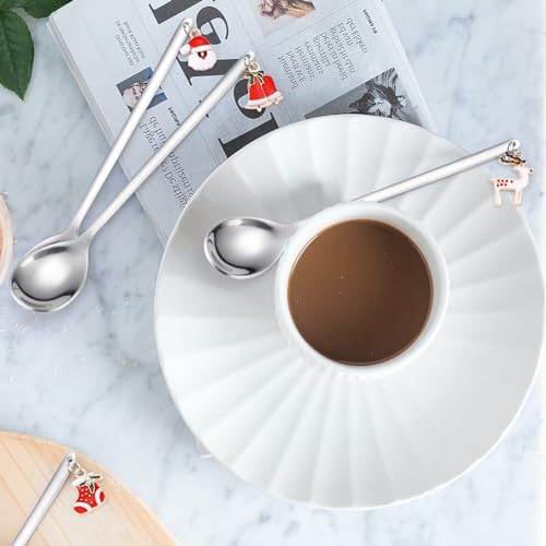 Silver Stainless Steel Dessert Spoons 6 Pieces E49047