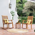 3-piece Teak Outdoor Rocking Chair Chat Set I8253