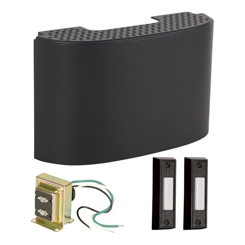 Flat Black Door Chime Kit with 2 Black Buttons X599