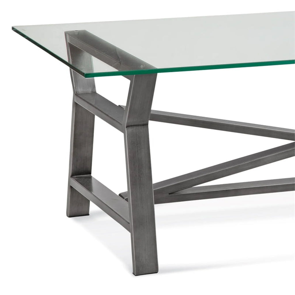Rectangular Gray Metal Cocktail Table W38710