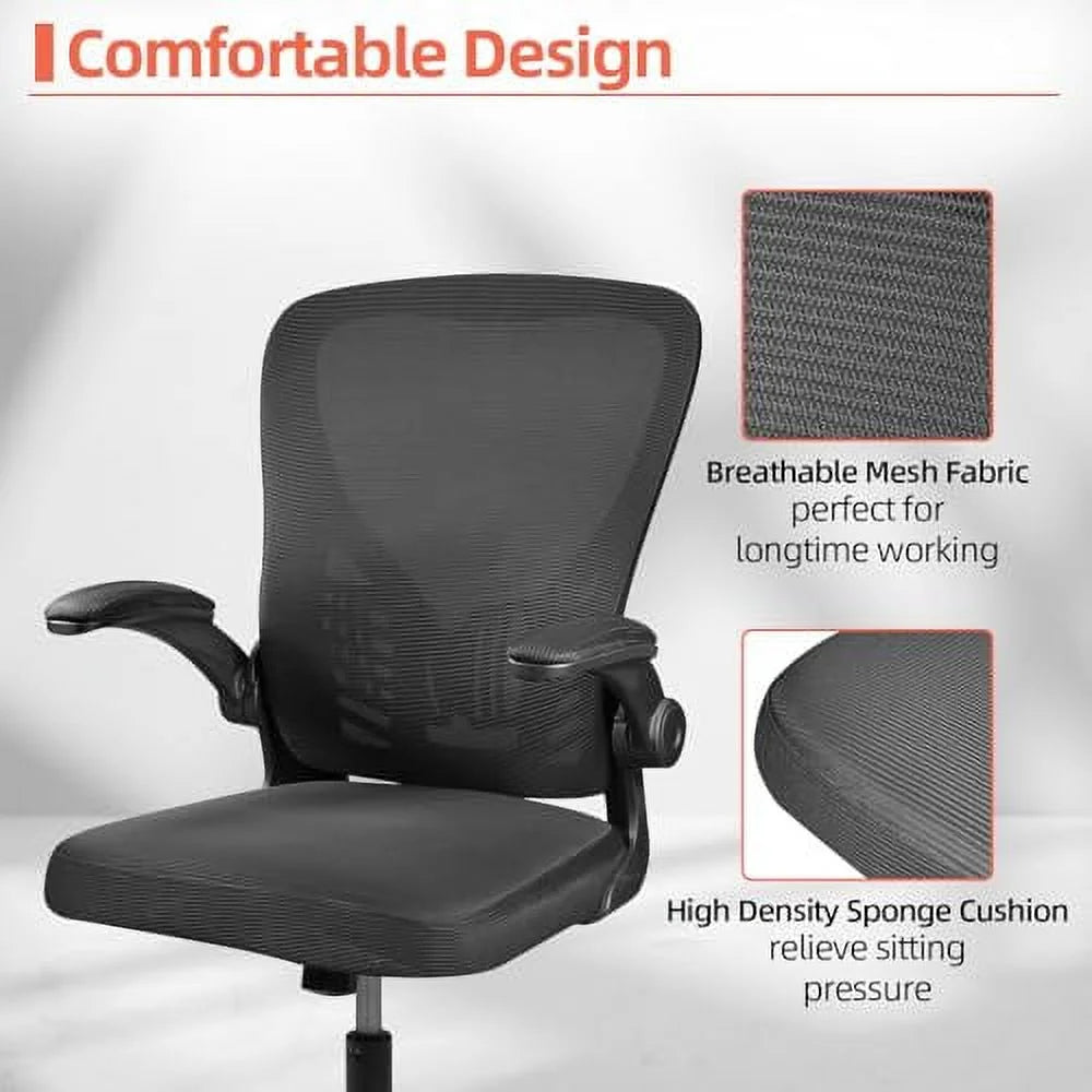 Black Ergonomic Mesh Office Chair with Wheels and Arms F671