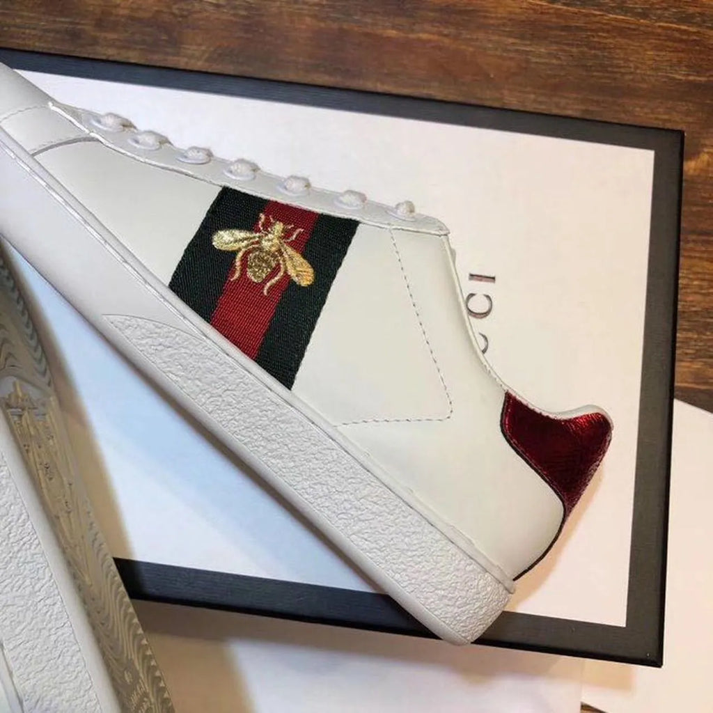 White Calfskin Leather Sneakers C599