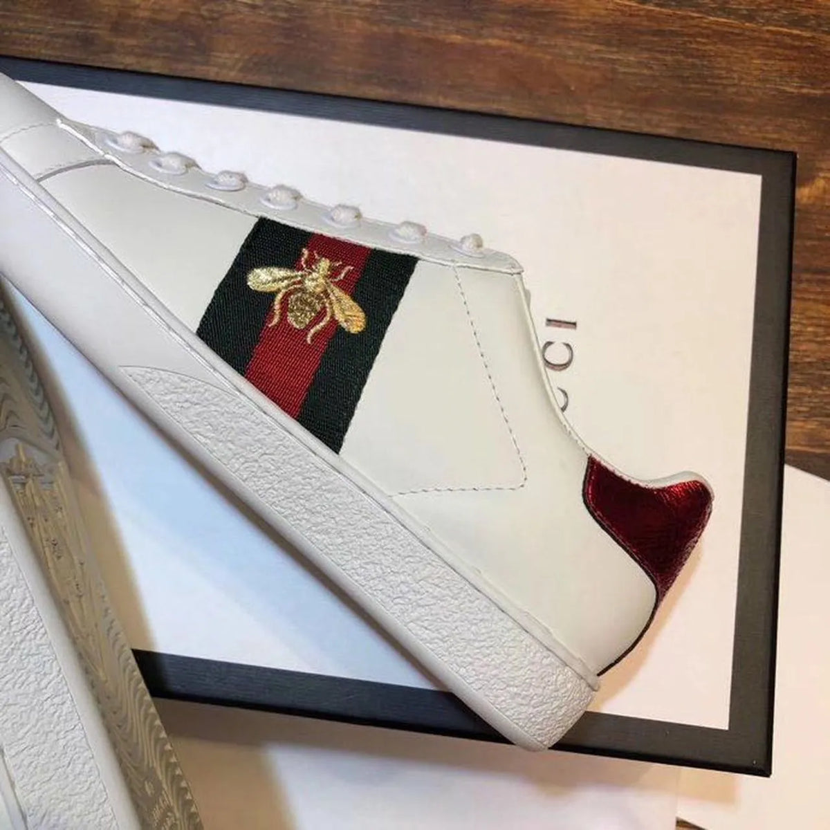 White Calfskin Leather Sneakers C599