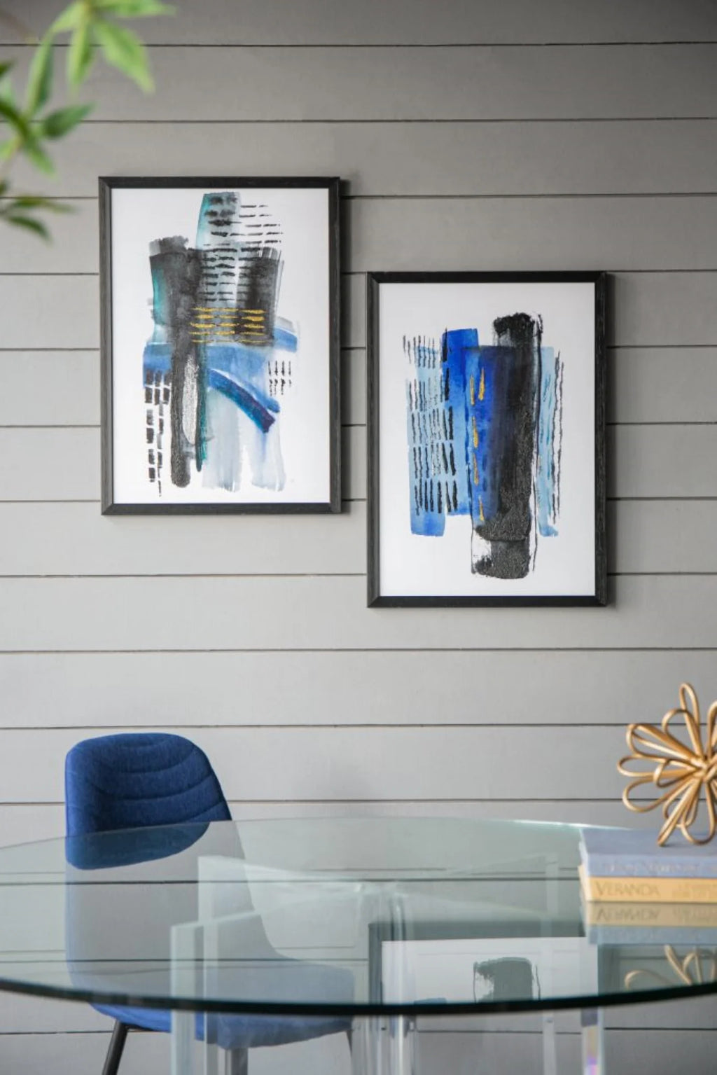 Modern Abstract Framed Wall Art 27.5" x 19.75" 2ct C852021